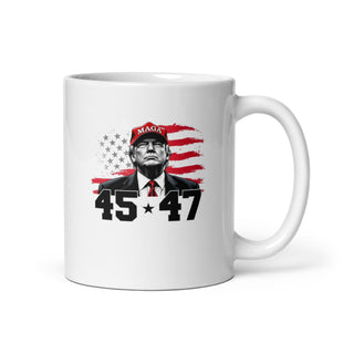 45-47 Trump - White Glossy Mug