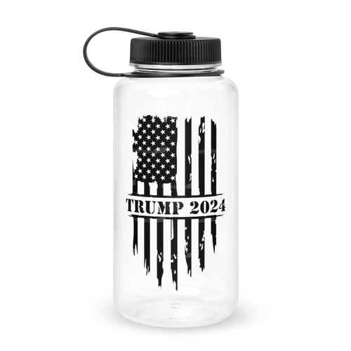 Trump Flag - Clear wide mouth plastic water bottle